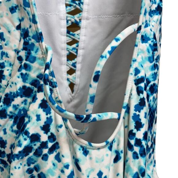 Hollister Tie Dye Criss Cross One Piece Swimsuit - Picture 5 of 9